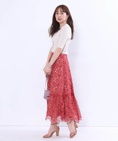 楊柳カットワーク刺繍スカート 楊柳カットワーク刺繍スカート