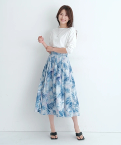 フラワータフタギャザースカート フラワータフタギャザースカート