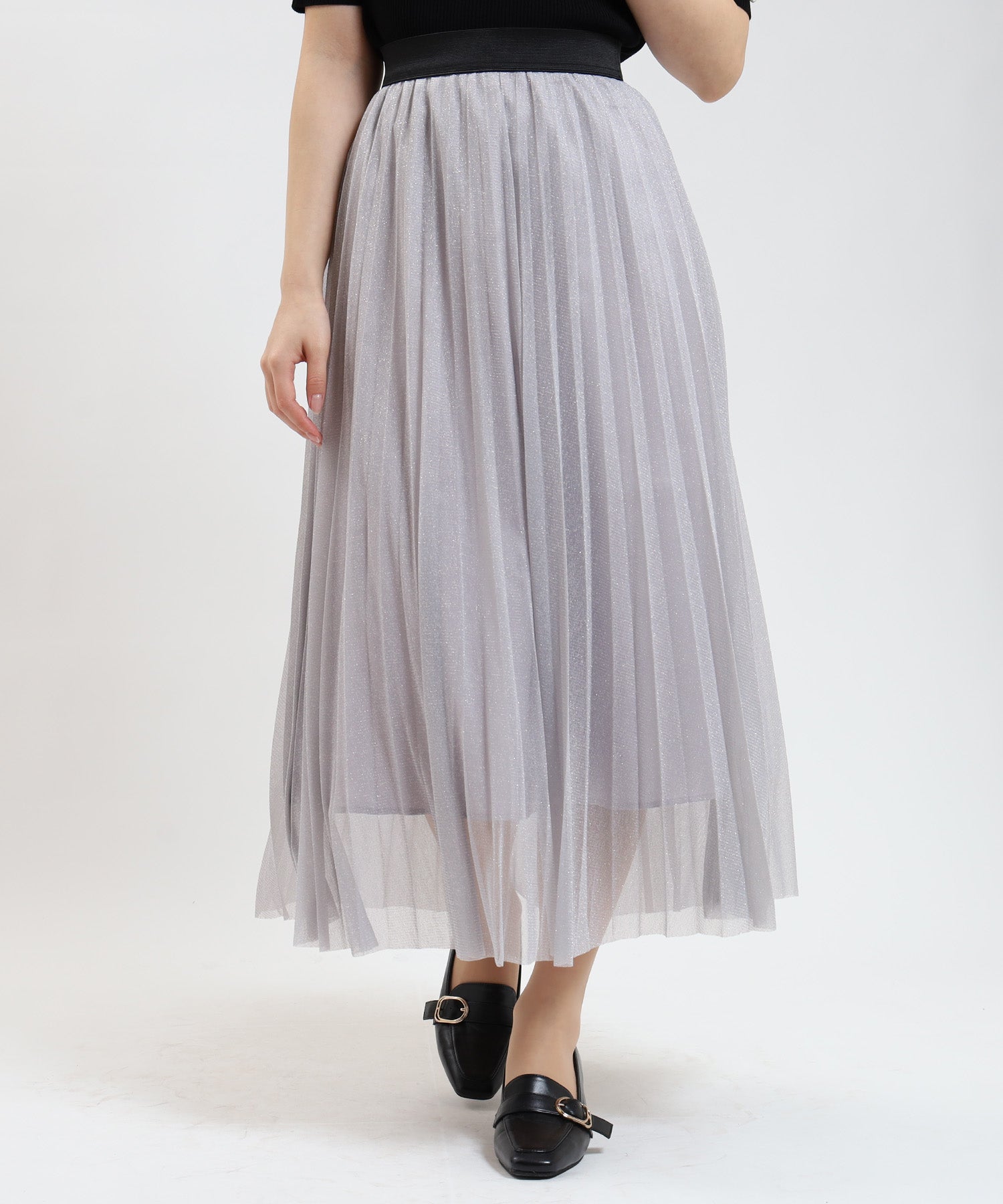 ◆オンライン先行入荷◆ラメチュールプリーツスカート ◆オンライン先行入荷◆ラメチュールプリーツスカート