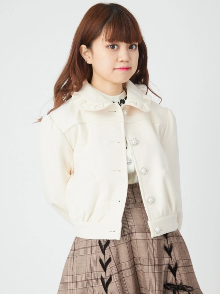 ビジューボタンコンパクトブルゾン ビジューボタンコンパクトブルゾン