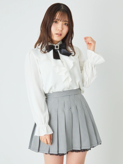 ギンガムプリーツミニスカート