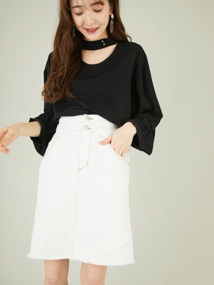 台形デニムミニスカート 台形デニムミニスカート