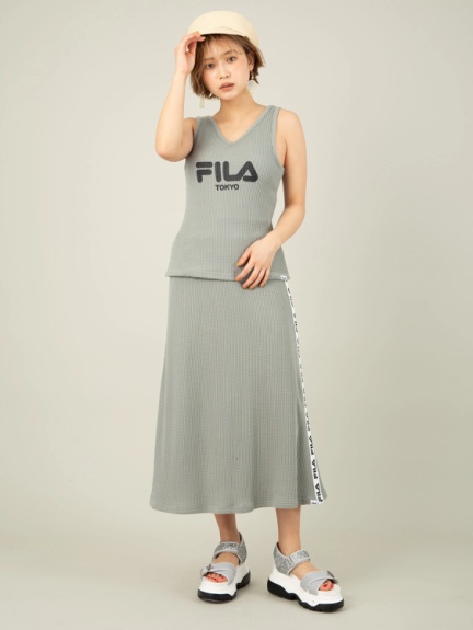 FILAコラボ ワッフルタンク×フレアスカートset FILAコラボ ワッフルタンク×フレアスカートset