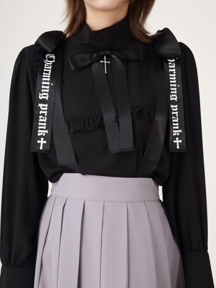 ロゴプリントサスプリーツスカート ロゴプリントサスプリーツスカート