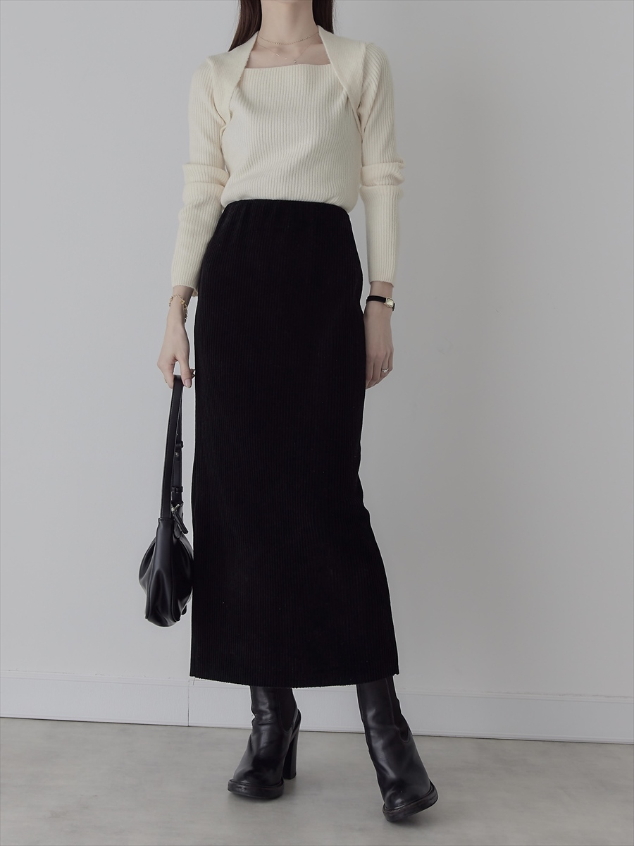 【NEW】 layered design rib knit / ivory