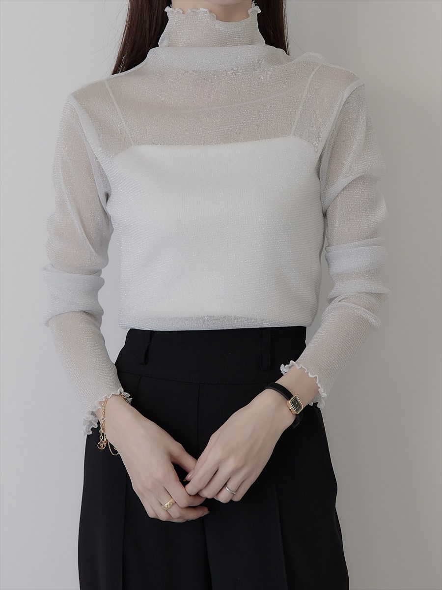 【NEW】glitter sheer tops / light grey 【NEW】glitter sheer tops / light grey