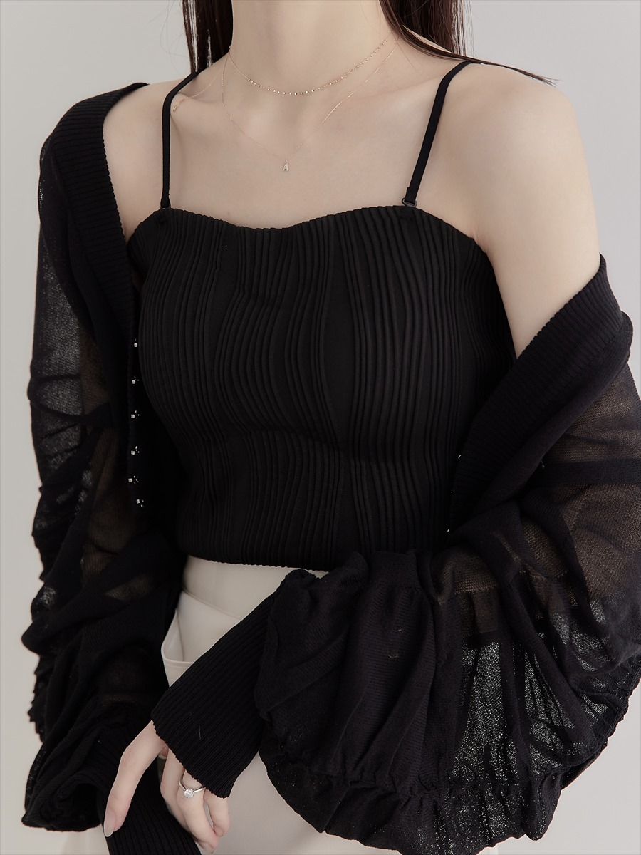 【NEW】heart neck cami bra top / ivory, black 【NEW】heart neck cami bra top / ivory, black