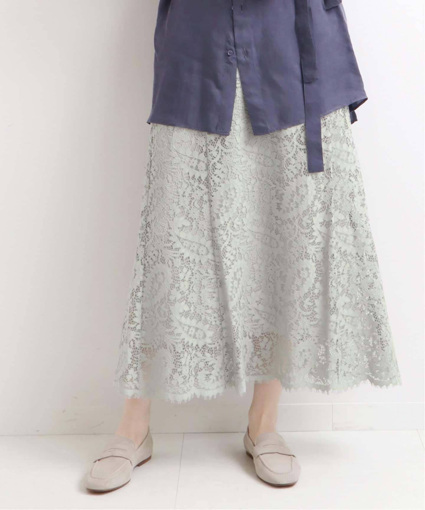 《予約》バイカラーレーストラペーズスカート◆