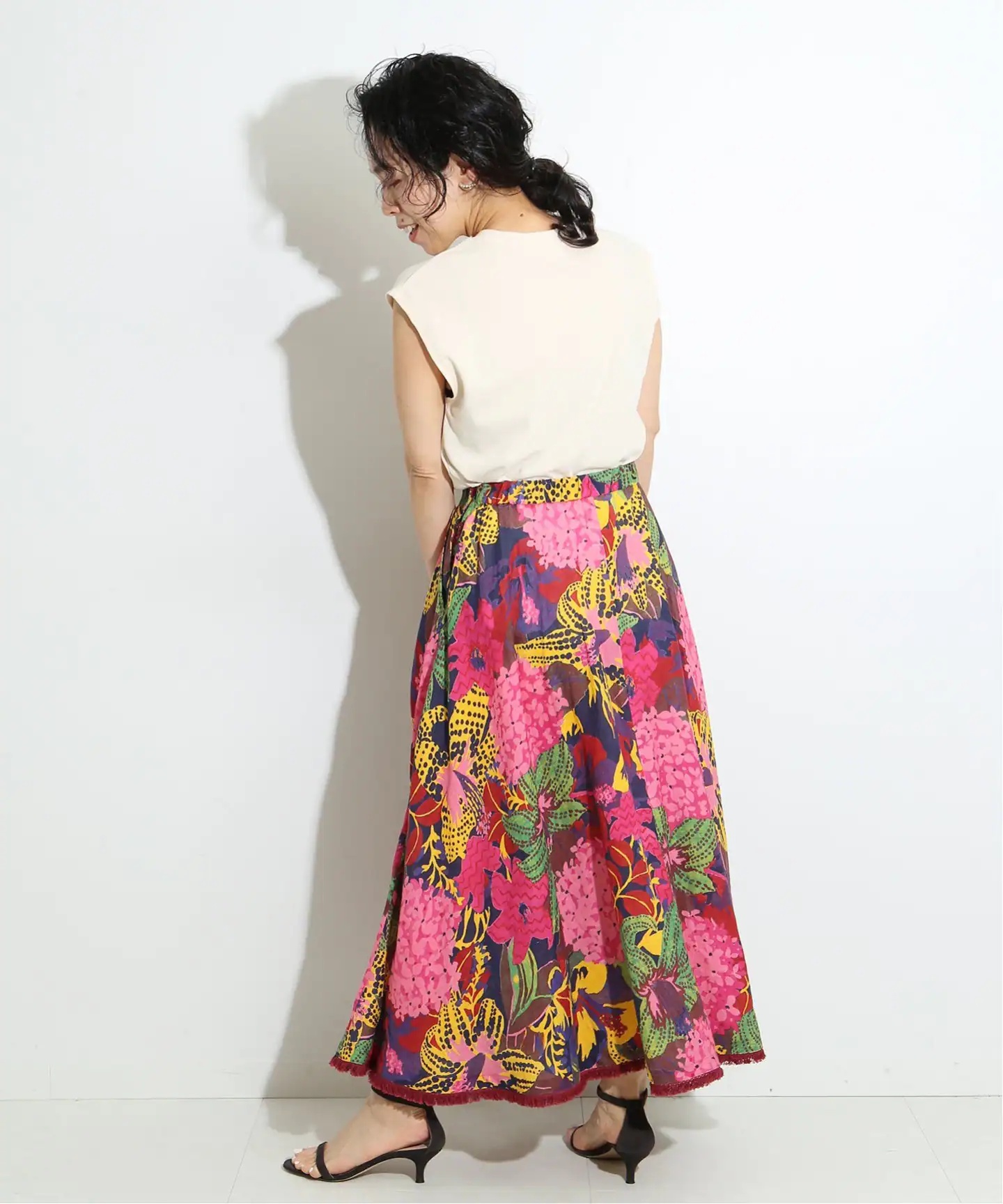 IENA LA BOUCLE コットンツイスト ノースリーブ◆