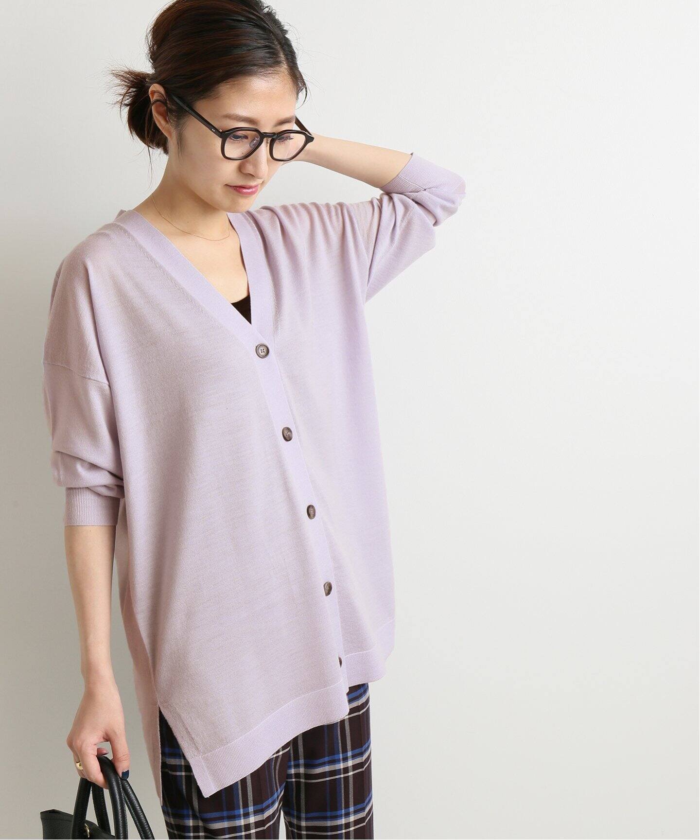 18ゲージVネックカーディガン◆