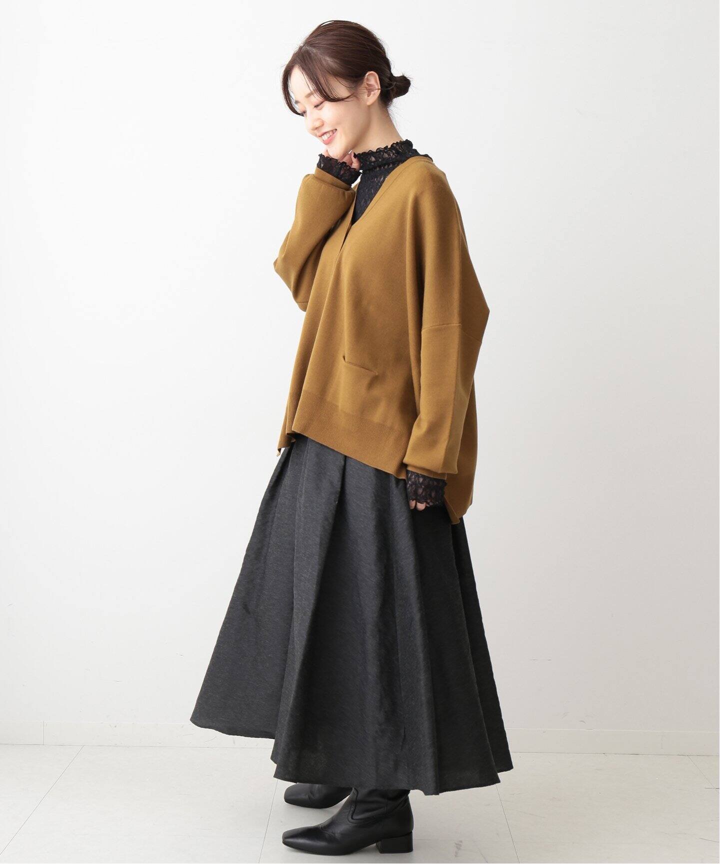 ソウバリ ワイドVネックカーディガン◆