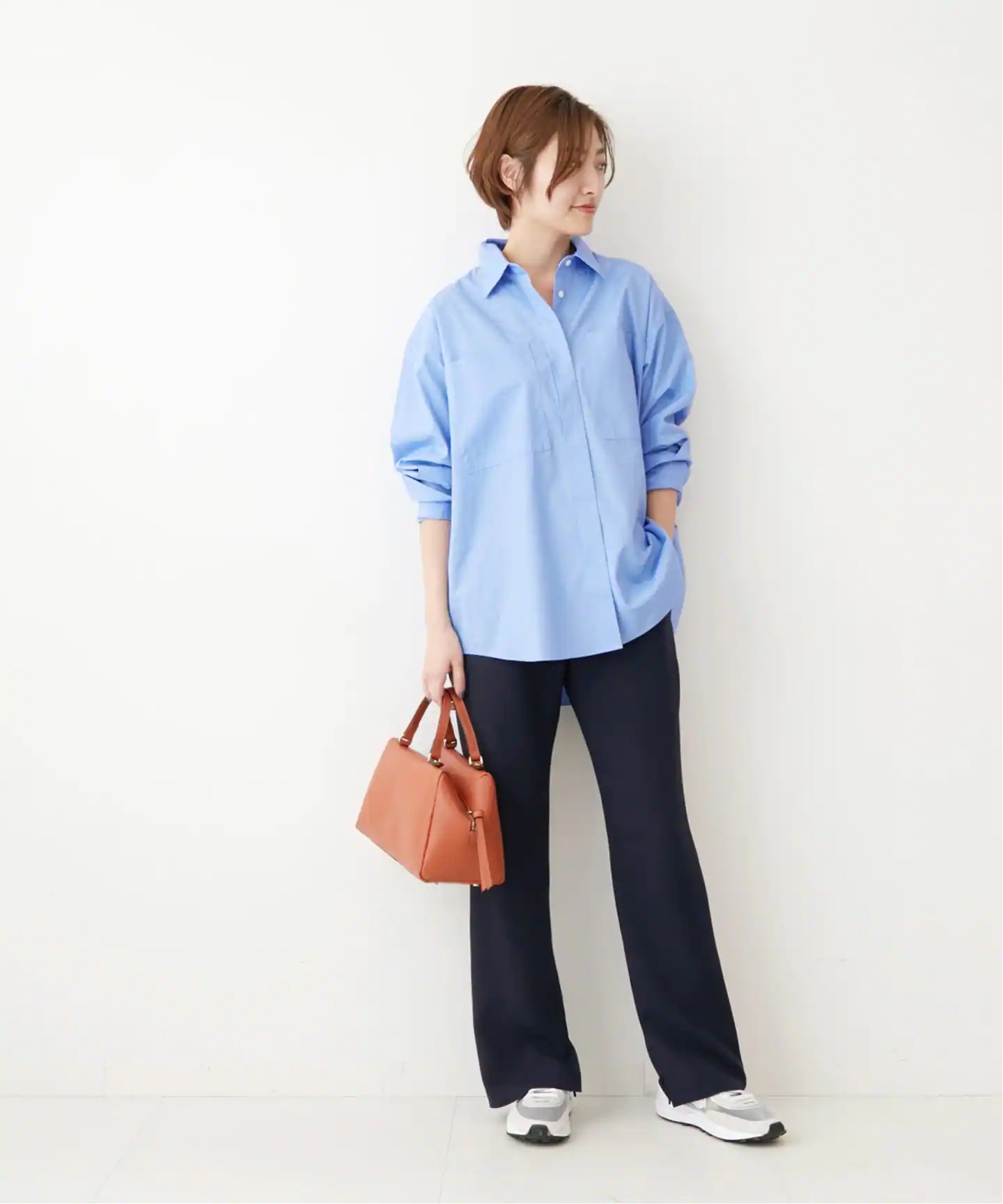 《予約》&NAVY デザインジョーゼットフレアパンツ◆