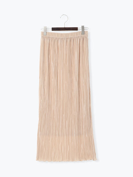 光沢ナロープリーツスカート