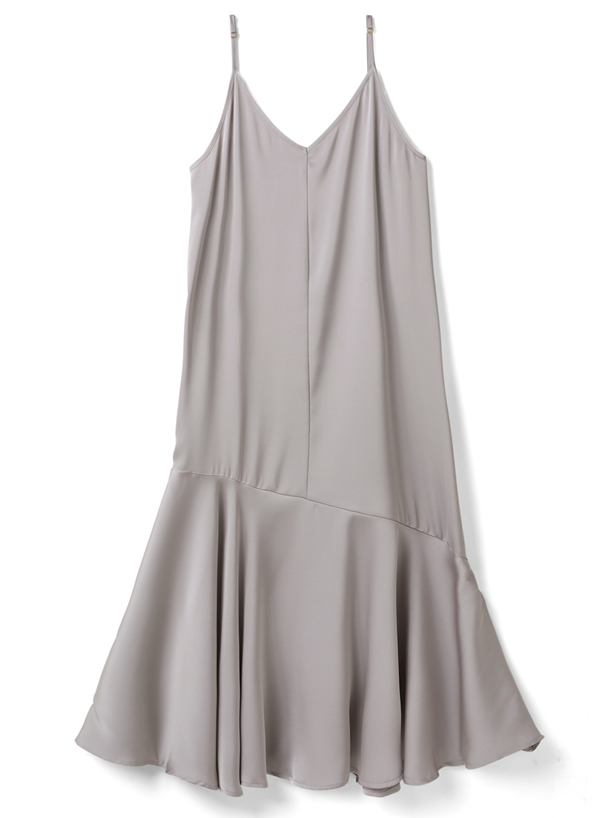 アシンメトリーサテンキャミワンピース[fo1500]