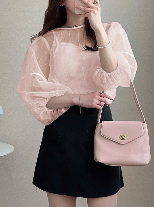 前後2Wayシアーダブルリボンブラウス[fo1900]