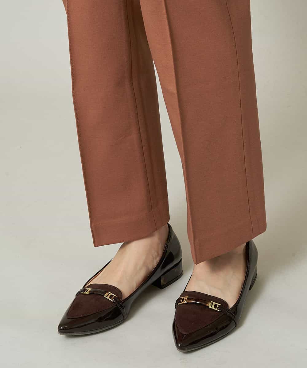 【洗濯機で洗える】セミフレアパンツ