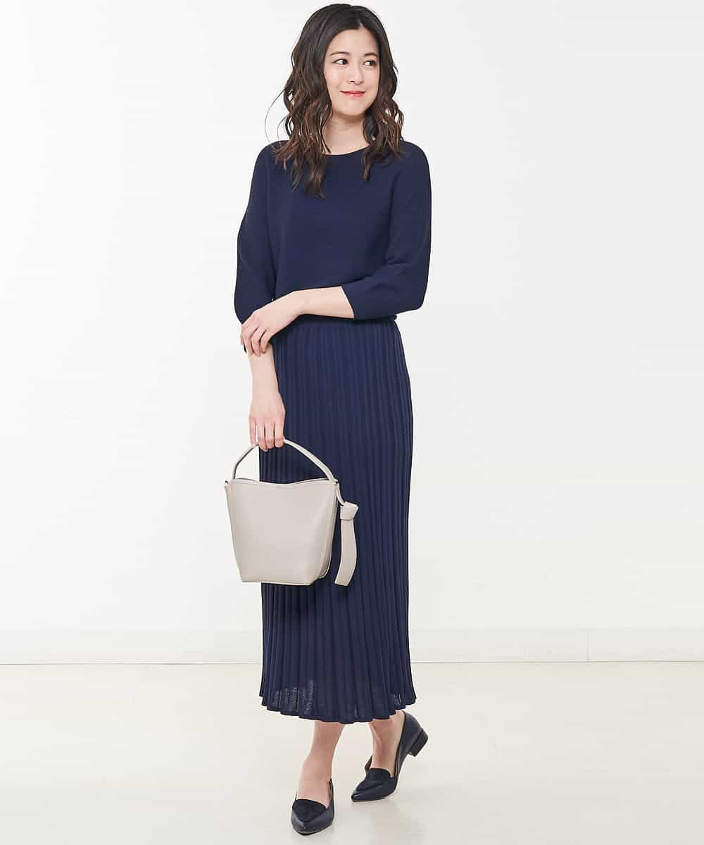 【WEB限定カラー】シームレスランダムリブニットスカート