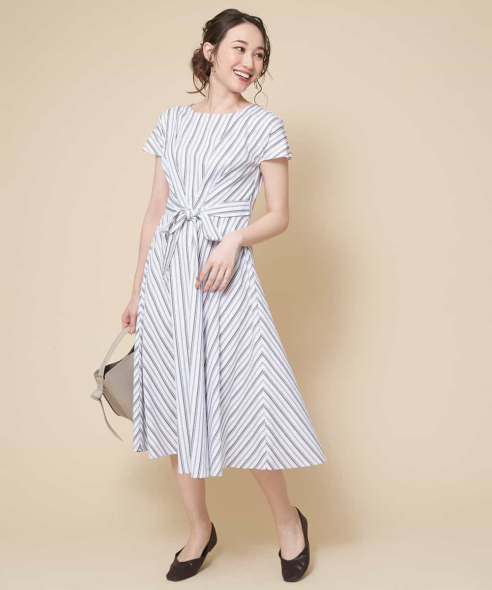 【WEB限定/洗える】ストライプロングワンピース