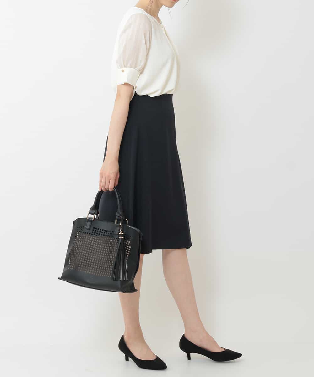 【洗濯機で洗える】ラップ風ボタンディテールスカート