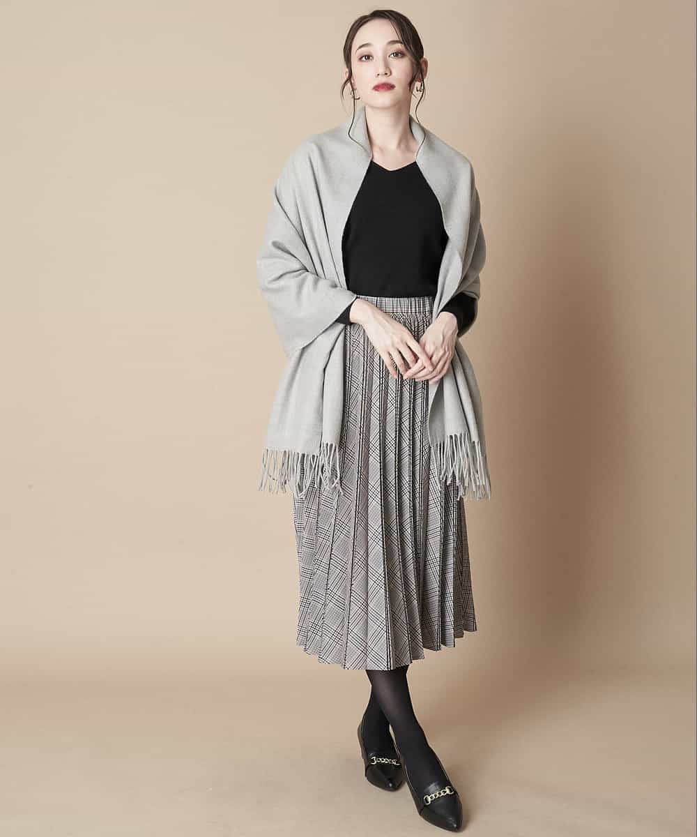 【洗える】チェックプリントランダムプリーツスカート