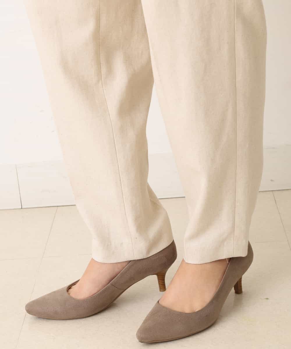 【セットアップ対応】麻混ハイウェストテーパードパンツ