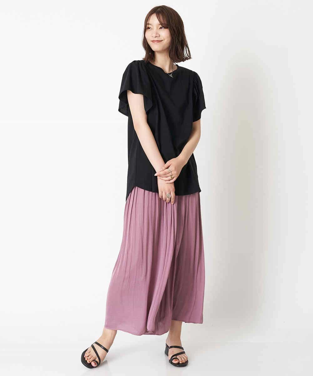 【ひんやりタッチ】フリルスリーブTシャツ