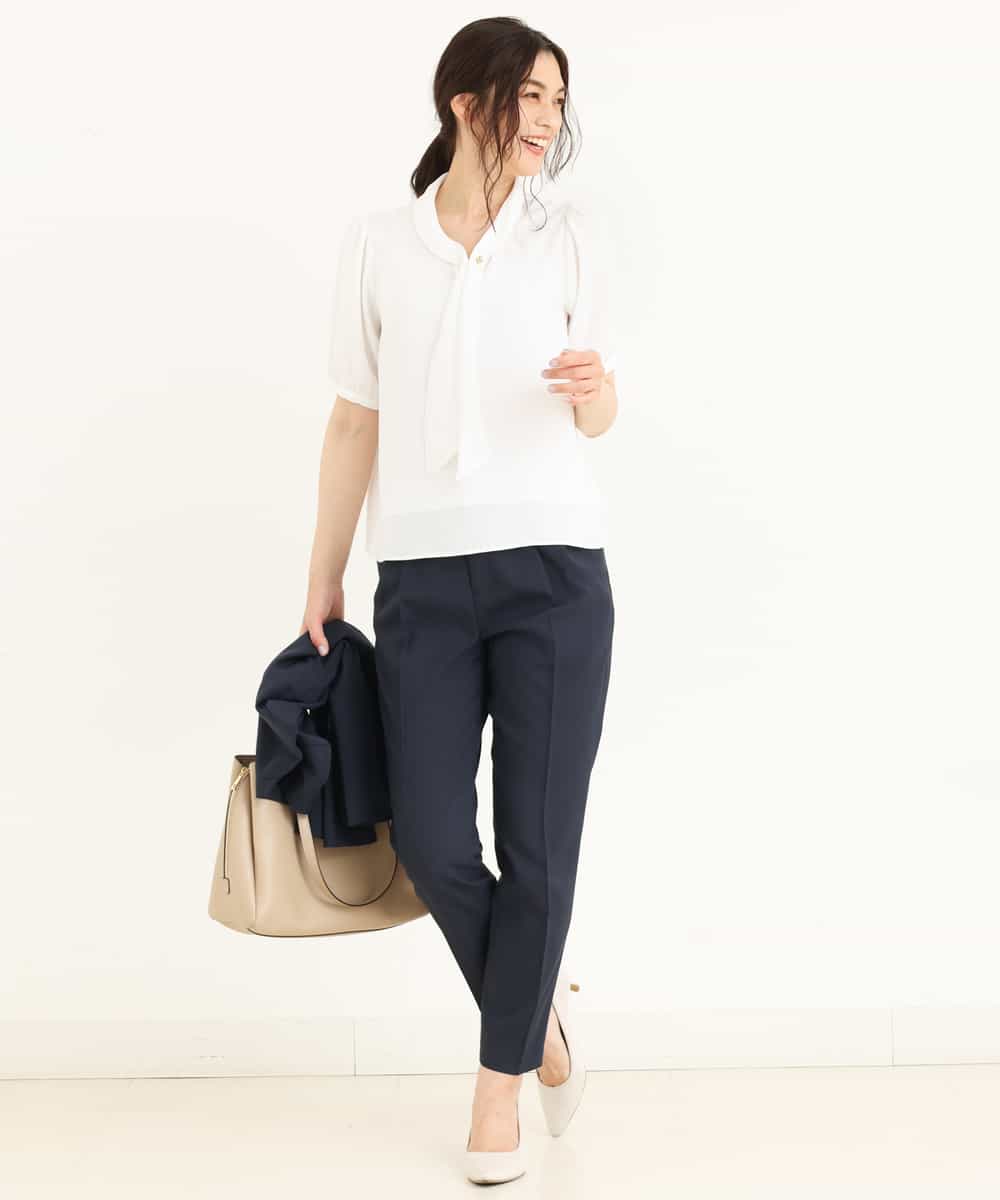 【洗濯機で洗える】リネン調テーパードパンツ