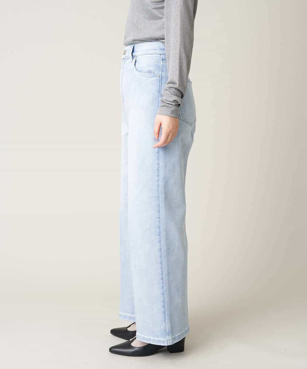 ストレッチデニムワイドパンツ