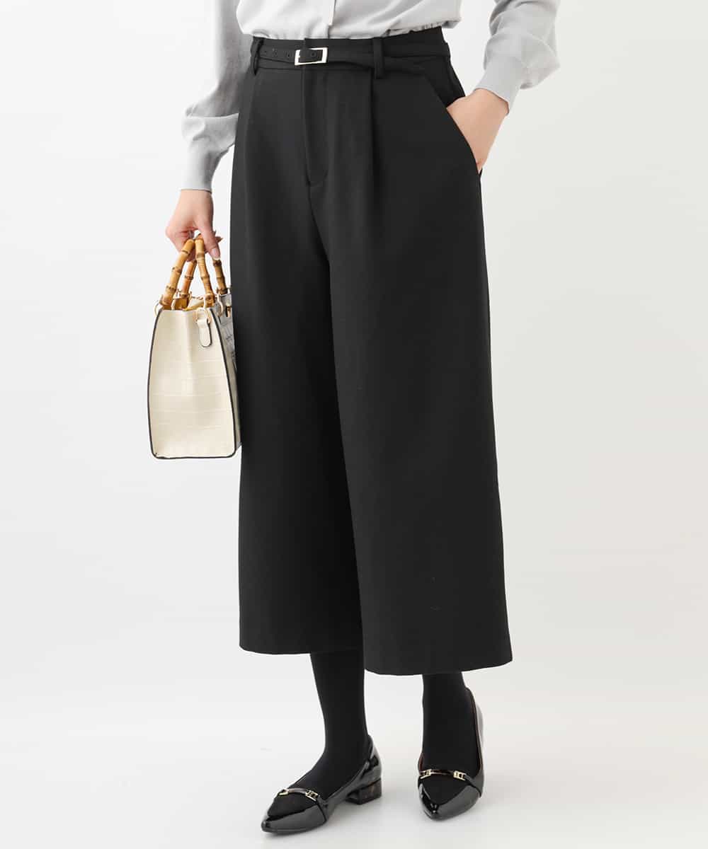 ベルト付きワイドパンツ