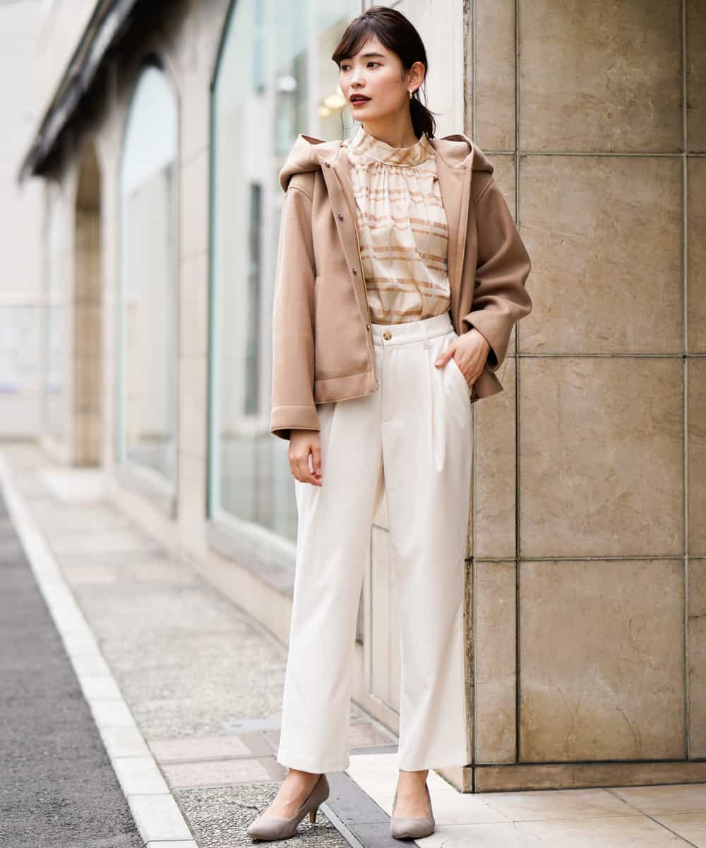 【保温性素材】起毛ストレッチ ペグトップパンツ 【保温性素材】起毛ストレッチ ペグトップパンツ