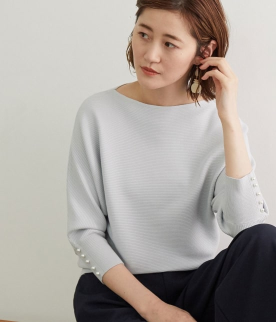 【TIME SALE･今だけ50％OFF】
袖パールヨコリブドルマンプルオーバー