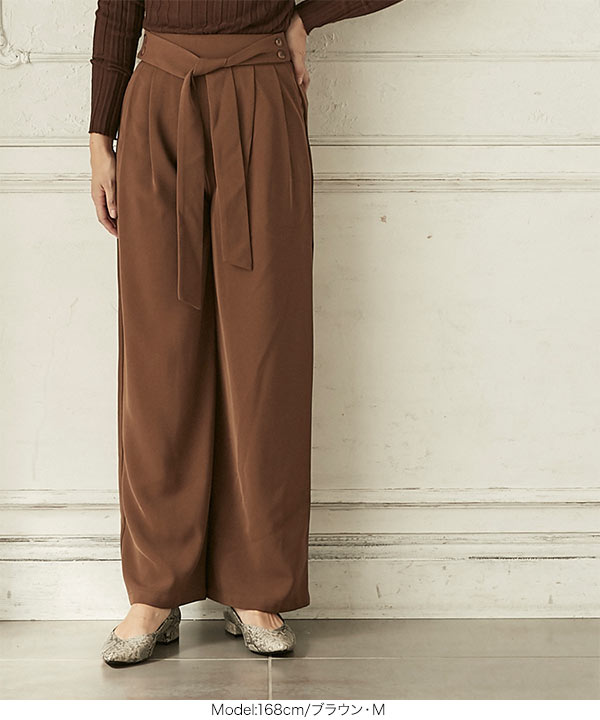 ウエストボタンリボンパンツ [M2643]