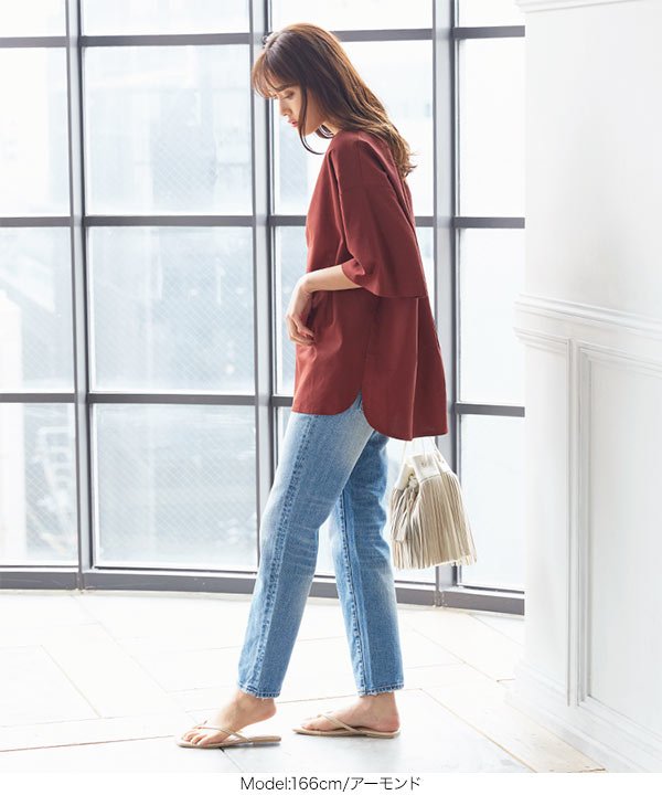 リネン混キーネックチュニック [C5427]