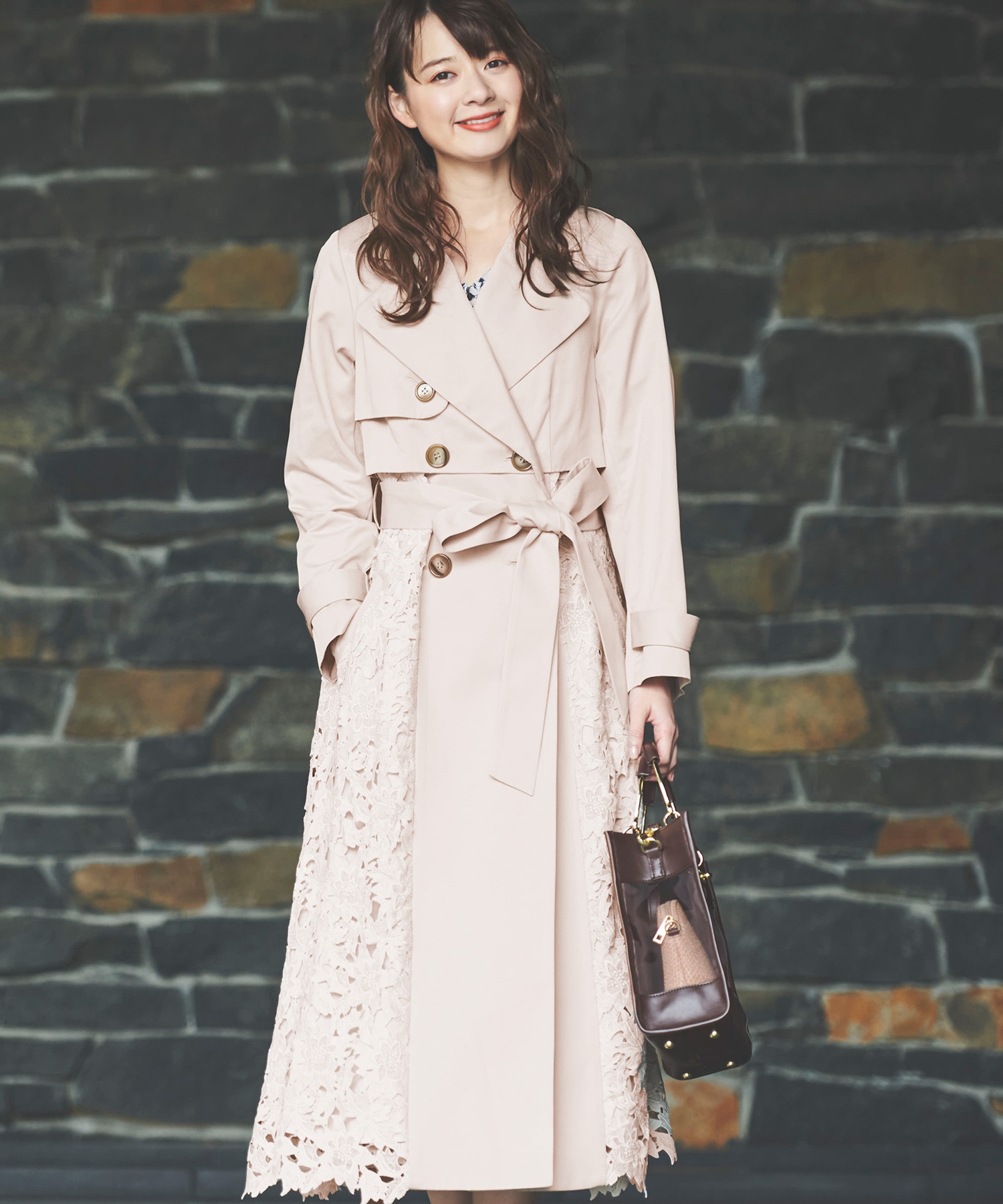 レースコンビトレンチコート レースコンビトレンチコート