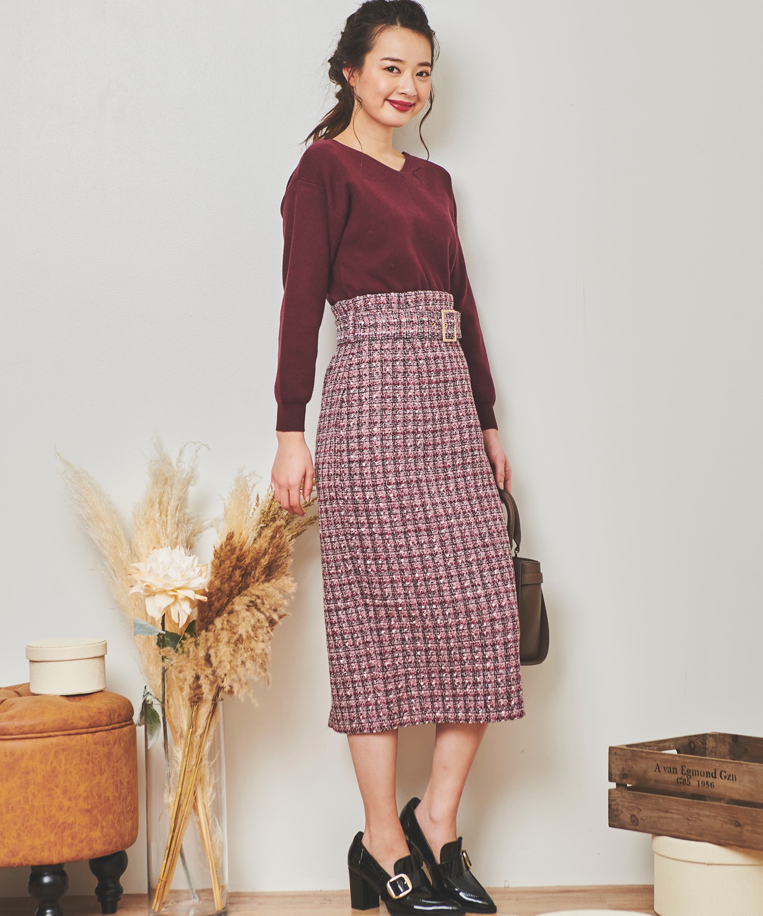 ツイードドッキングワンピ