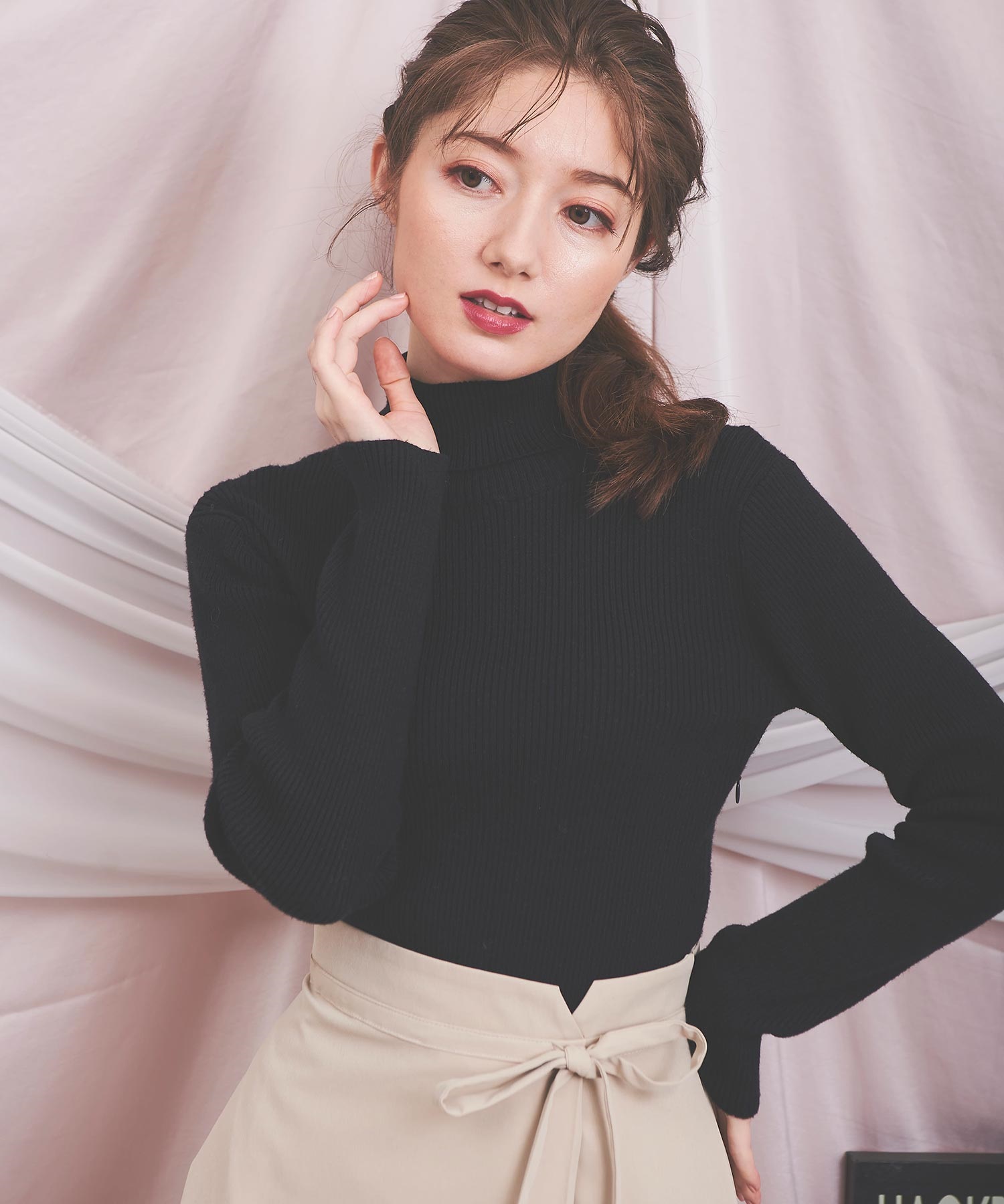 タートルニットドッキングワンピース タートルニットドッキングワンピース