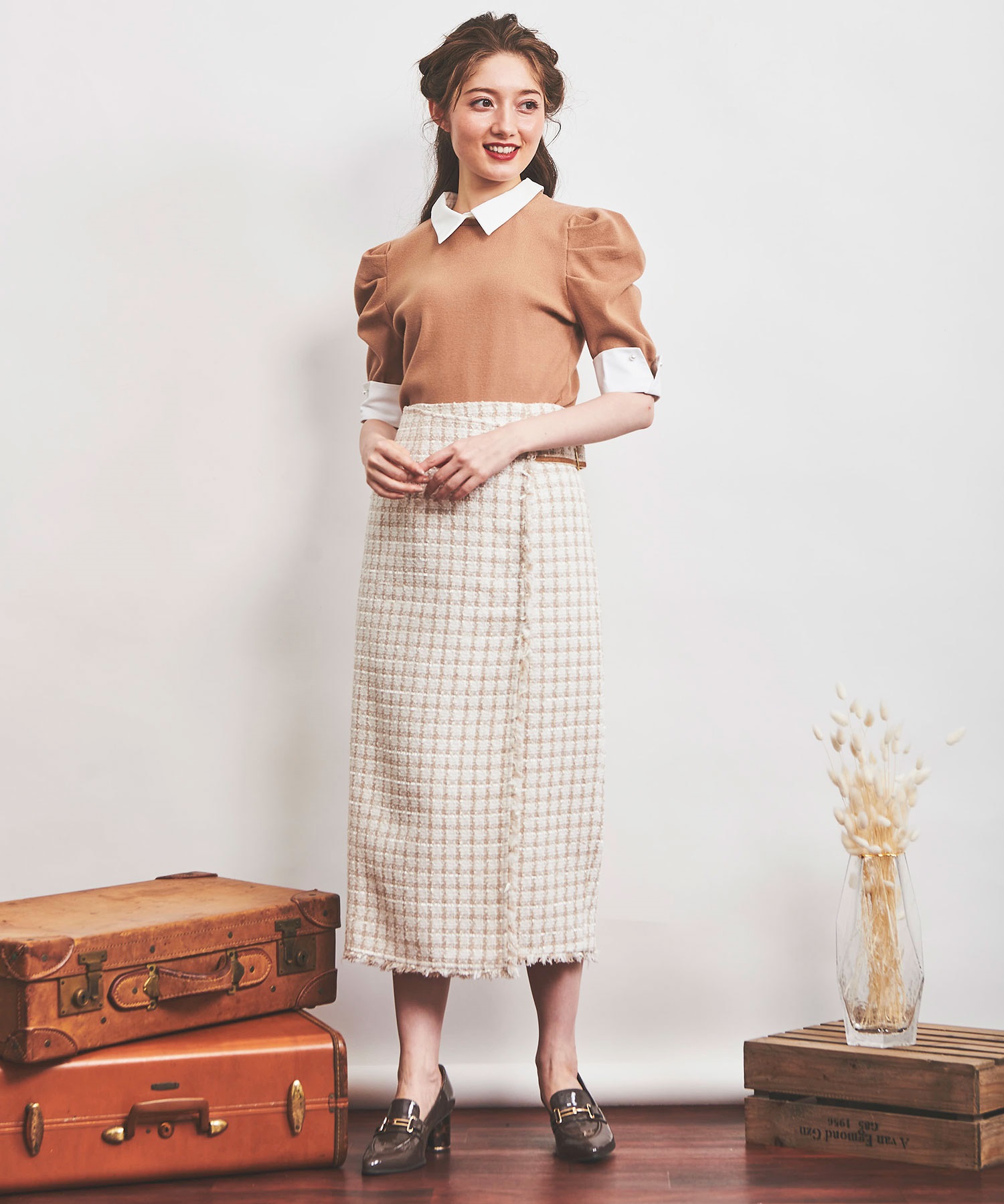 【予約】ツイードタイトスカート