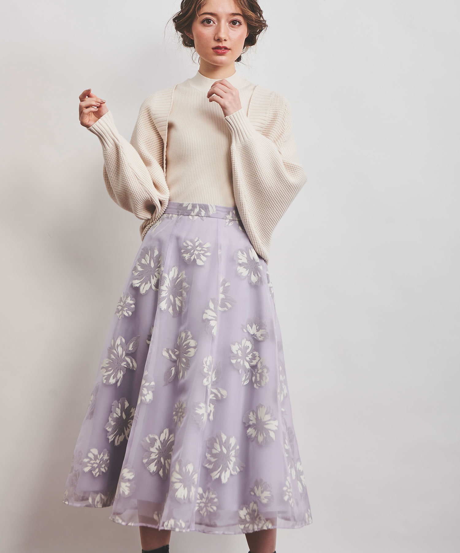 【予約】【WEB限定カラーあり】2色フロッキースカートコーデセット 【予約】【WEB限定カラーあり】2色フロッキースカートコーデセット