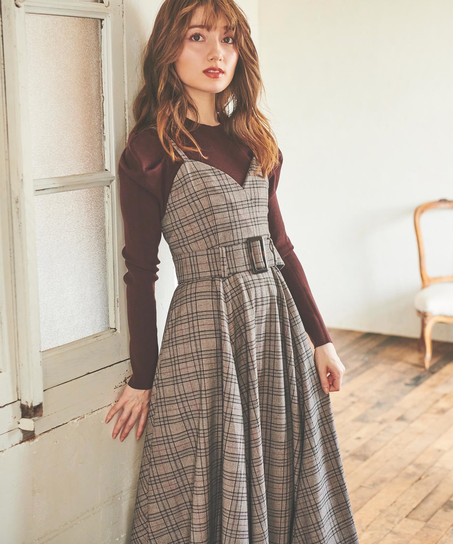 【予約】ボリュームフレアキャミワンピ 【予約】ボリュームフレアキャミワンピ