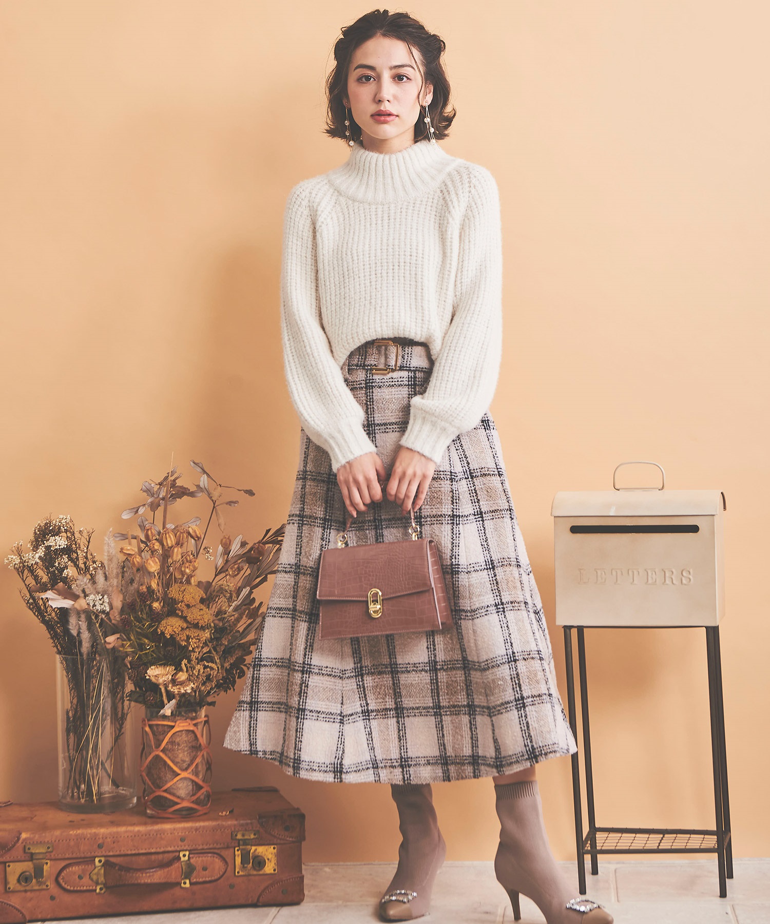【予約】チェックツイードマーメイドスカート