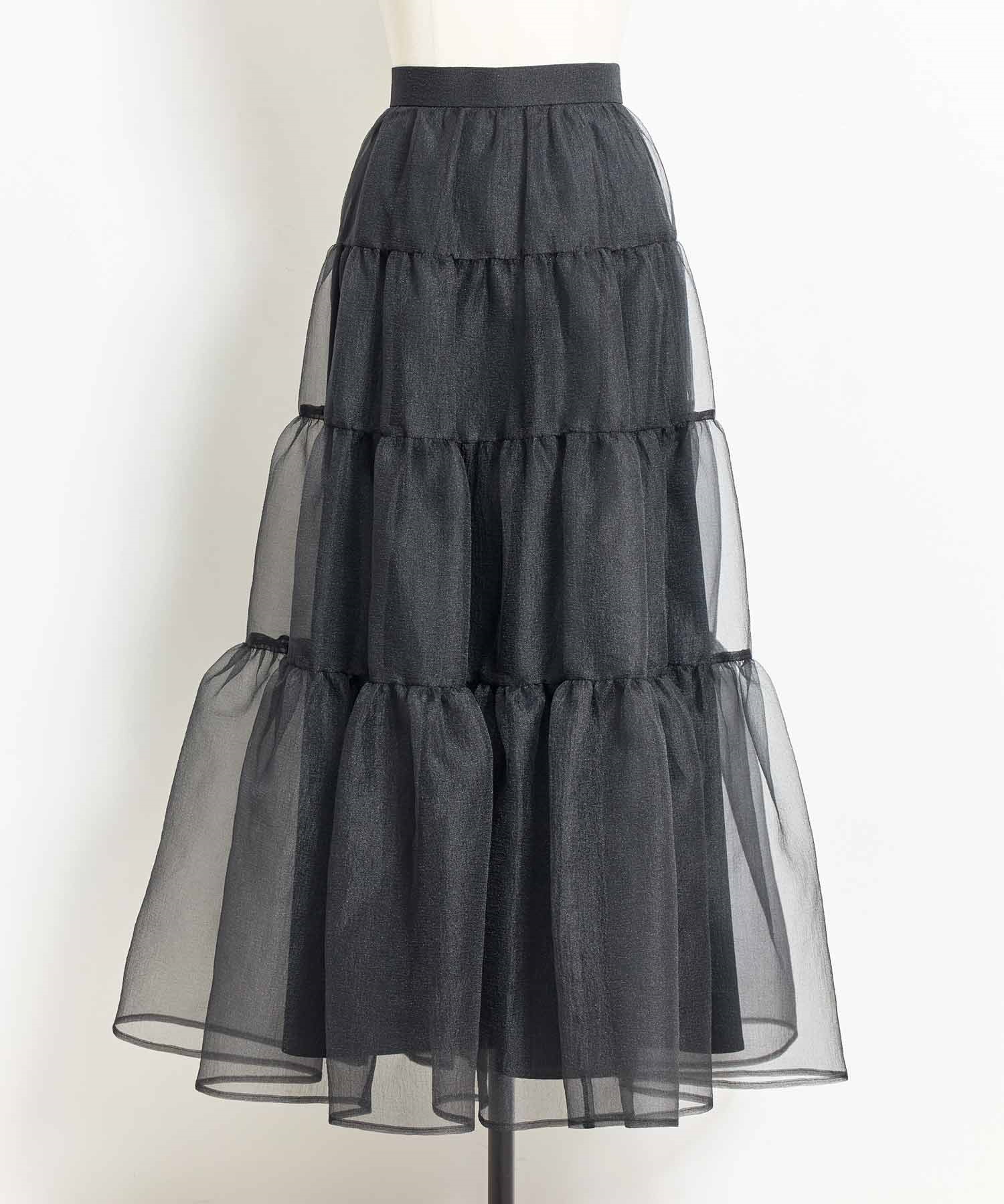 【予約】オーガンジーティアードスカート 【予約】オーガンジーティアードスカート