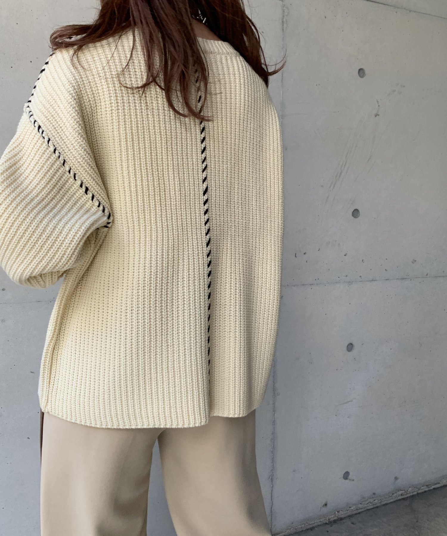 ハンドステッチニットプルオーバー ハンドステッチニットプルオーバー