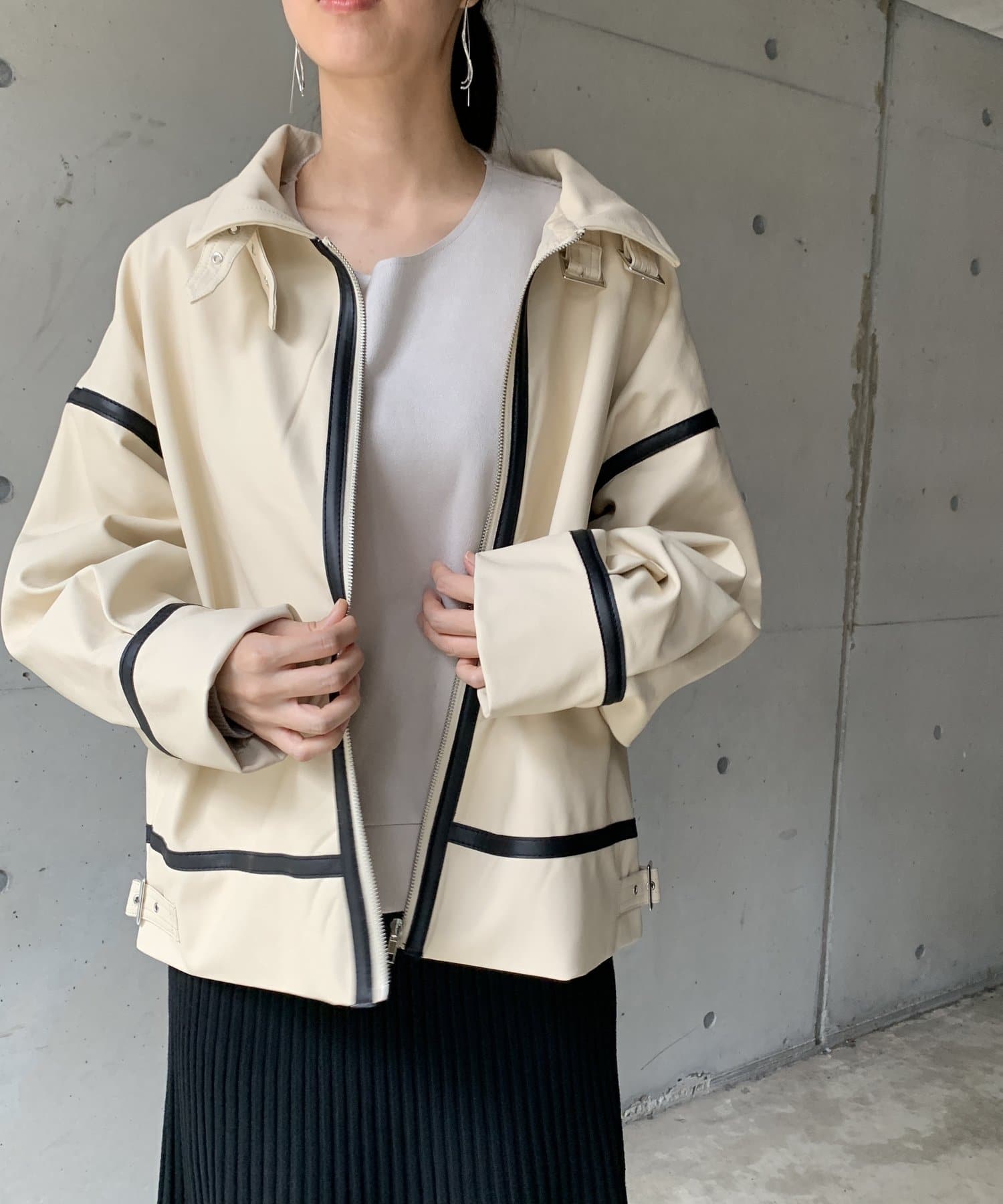 フェイクレザーフライトジャケット