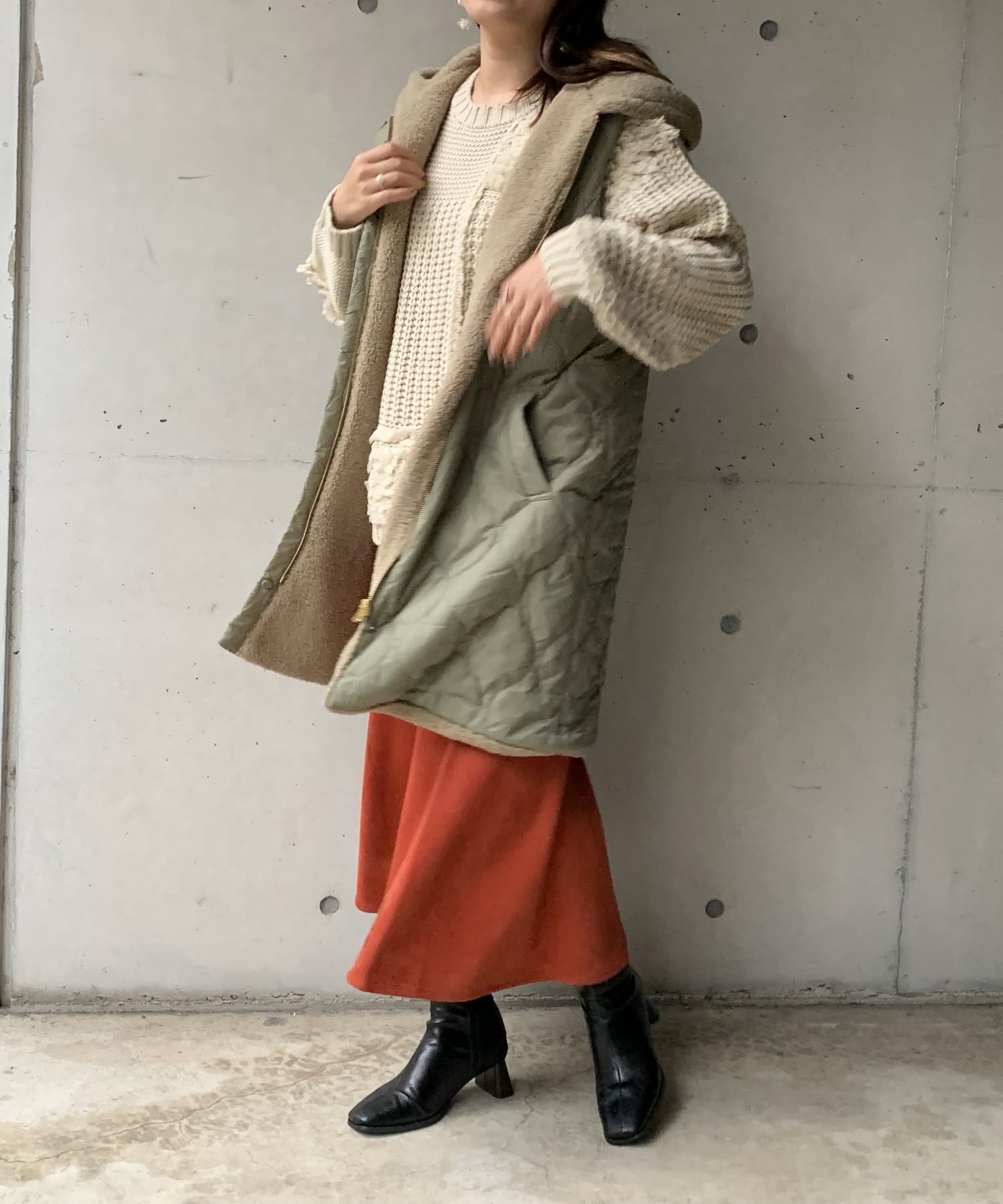 ボアキルティングリバーシブルベスト ボアキルティングリバーシブルベスト