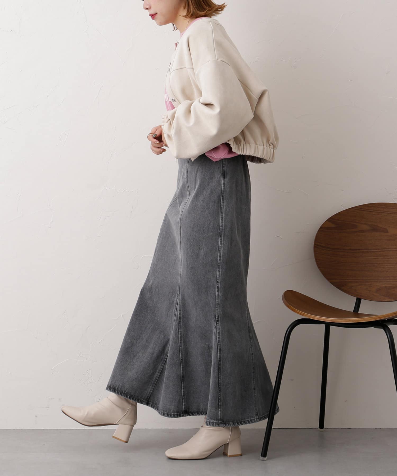 フェイクスエードショートブルゾン