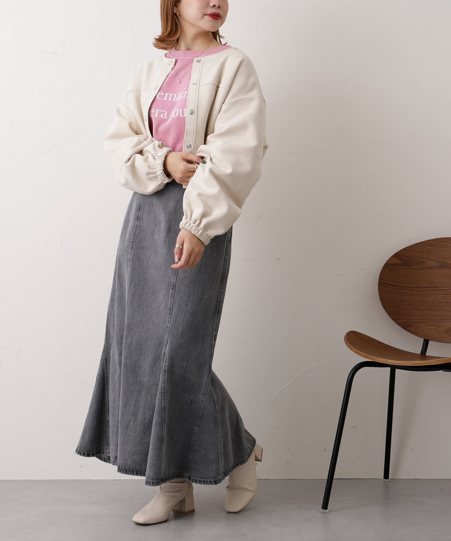 フェイクスエードショートブルゾン