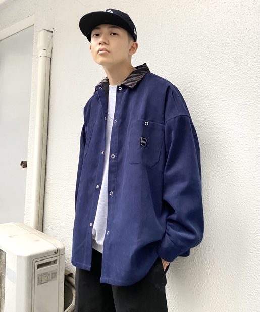 【DEEVOO/ディーヴォ】コーデュロイクレリックシャツ