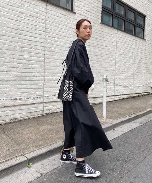 ボリュームロングスリーブワンピ