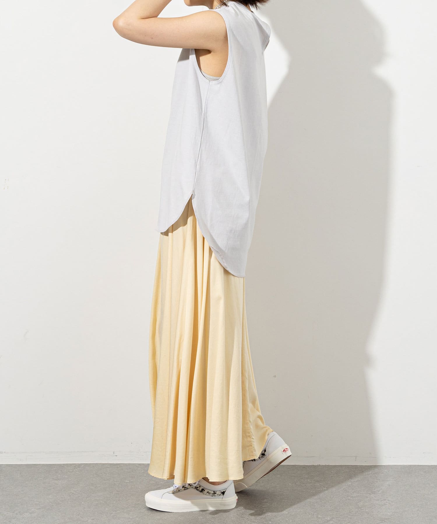 テンセルサテンフレアスカート