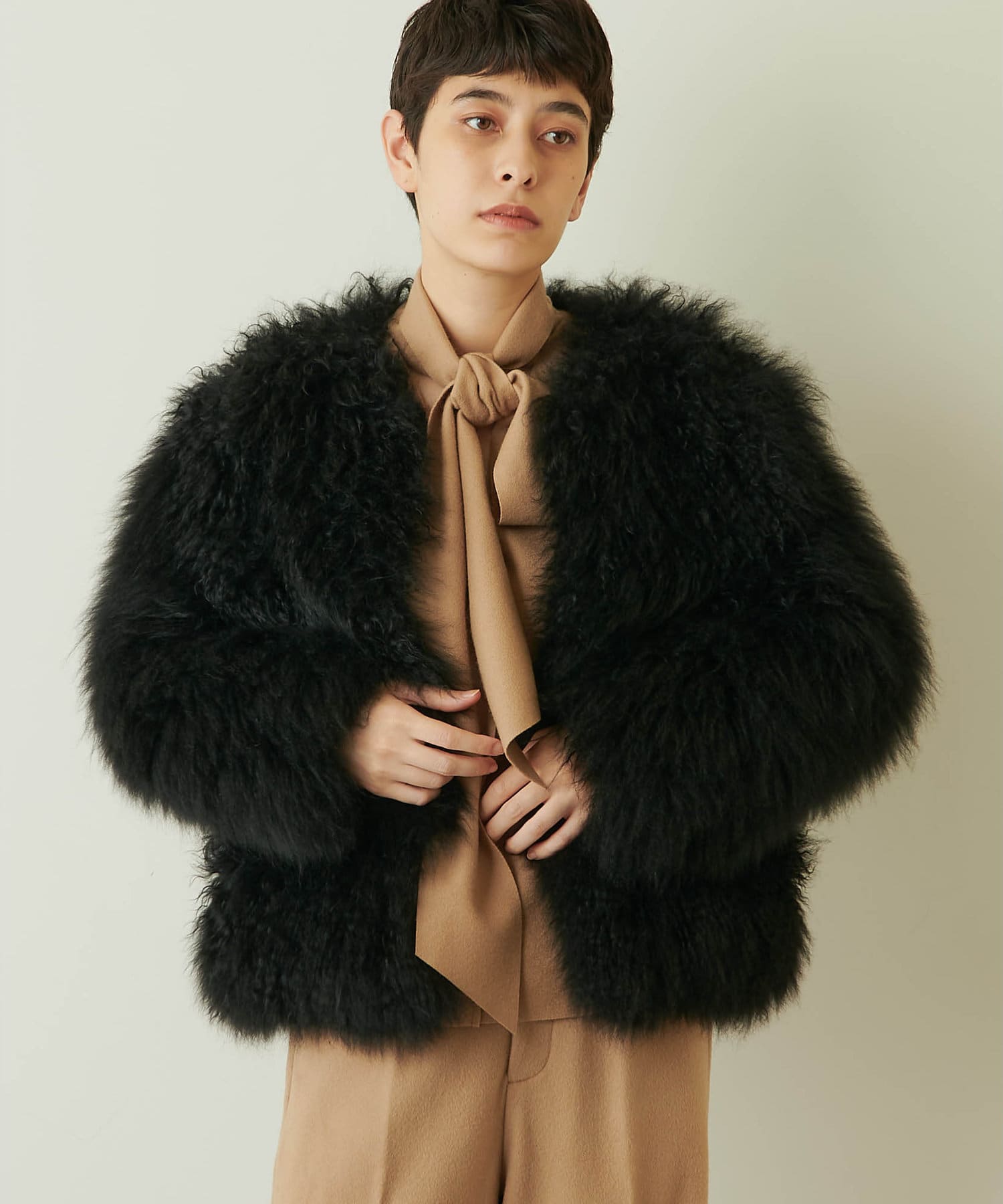 【SPRUNG FRERES】カシミアファーショートコート 【SPRUNG FRERES】カシミアファーショートコート